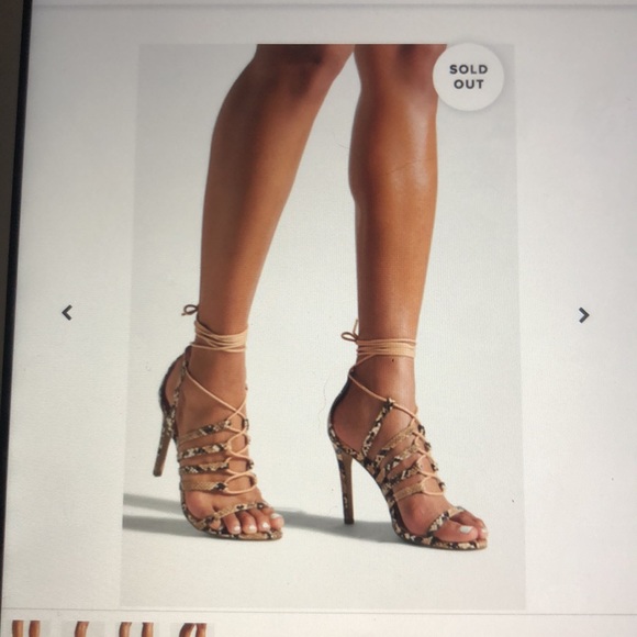 Lace Up Snakeskin Heels Size 8 - Picture 5 of 5